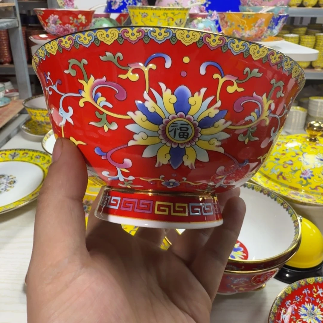 两个6英寸高脚面碗