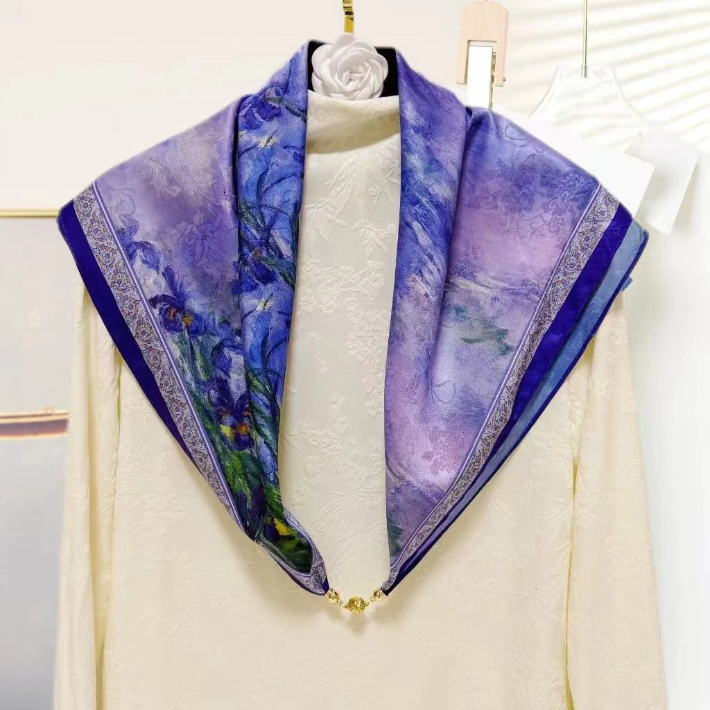 70/70香云纱油画春天、磁吸扣百搭春季新款