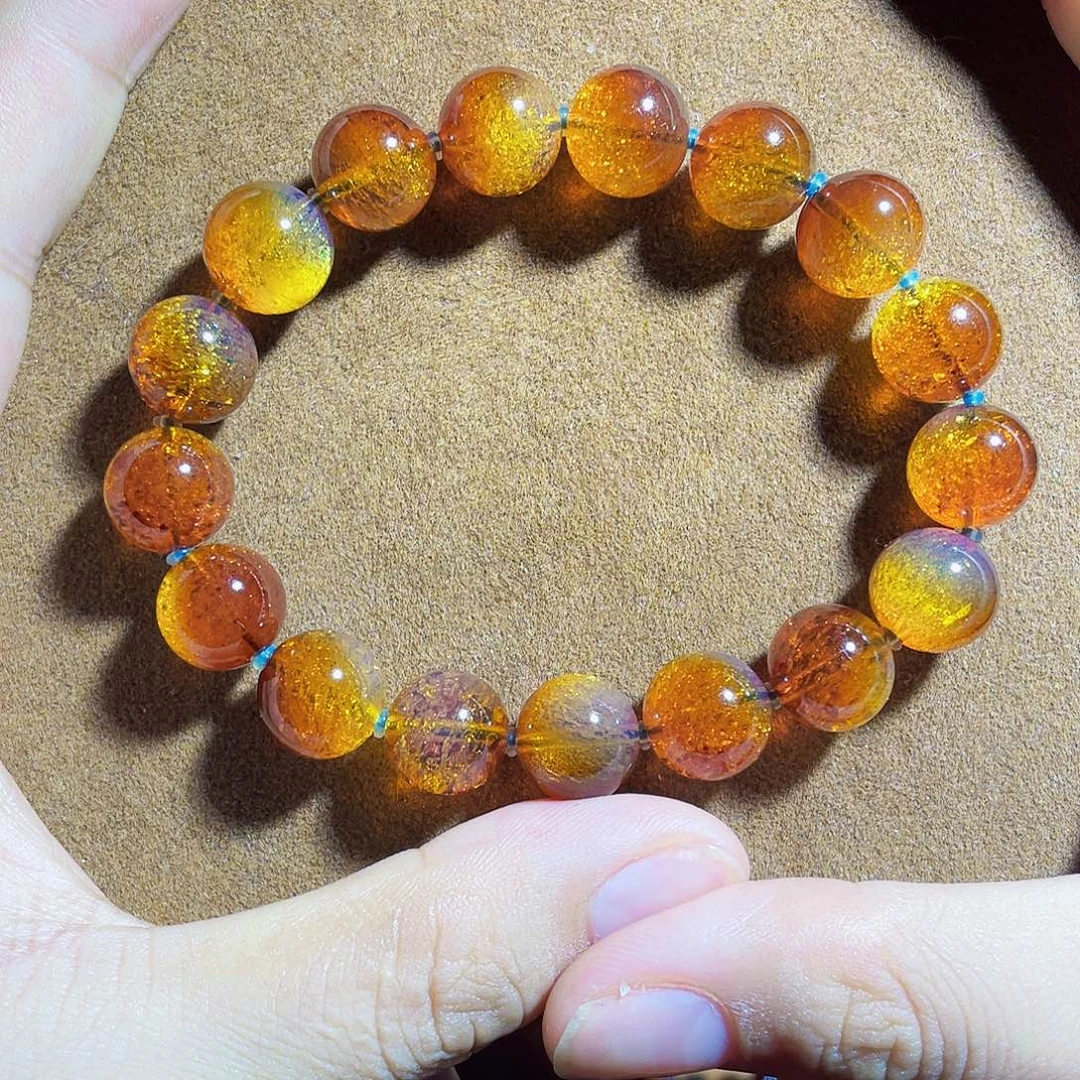 琥珀未镶嵌裸石红蓝金沙11加猫眼