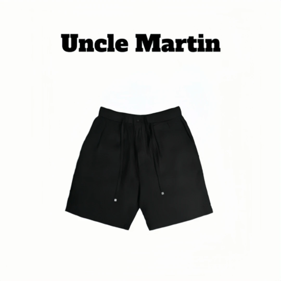 高街夏季设计师定制版亚麻轻奢百搭纯色高奢短裤