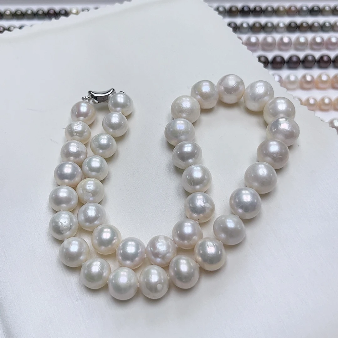 未镶嵌颈饰淡水珍珠11-14内 有斑有瑕疵