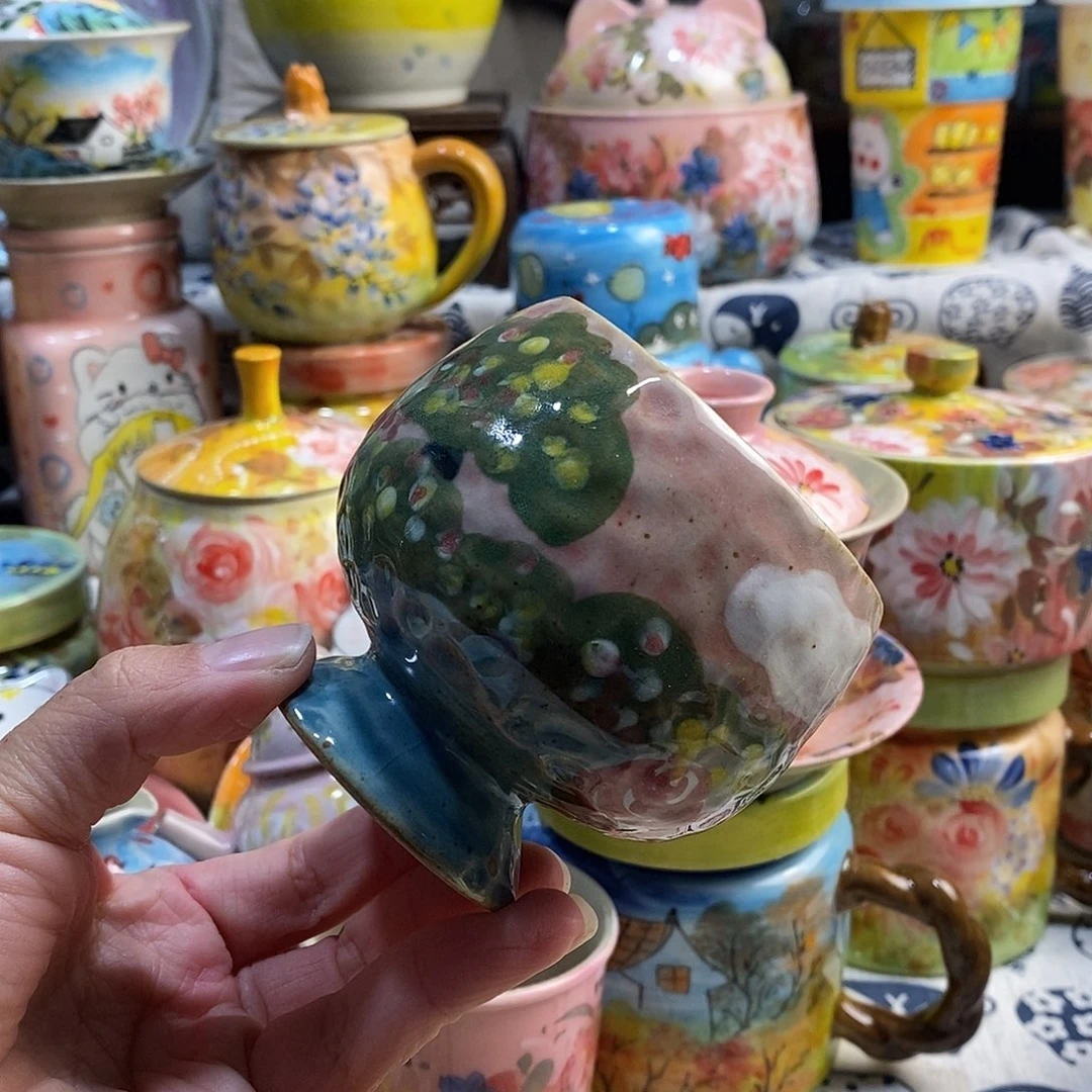 瓷片小年喜乐多手绘陶瓷