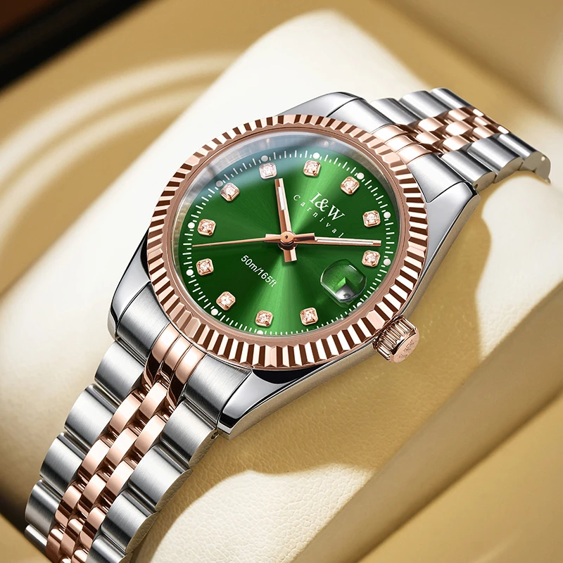 【娜姐专属】爱沃驰I&W百搭时尚轻奢优雅气质防水石英女表牙圈55869