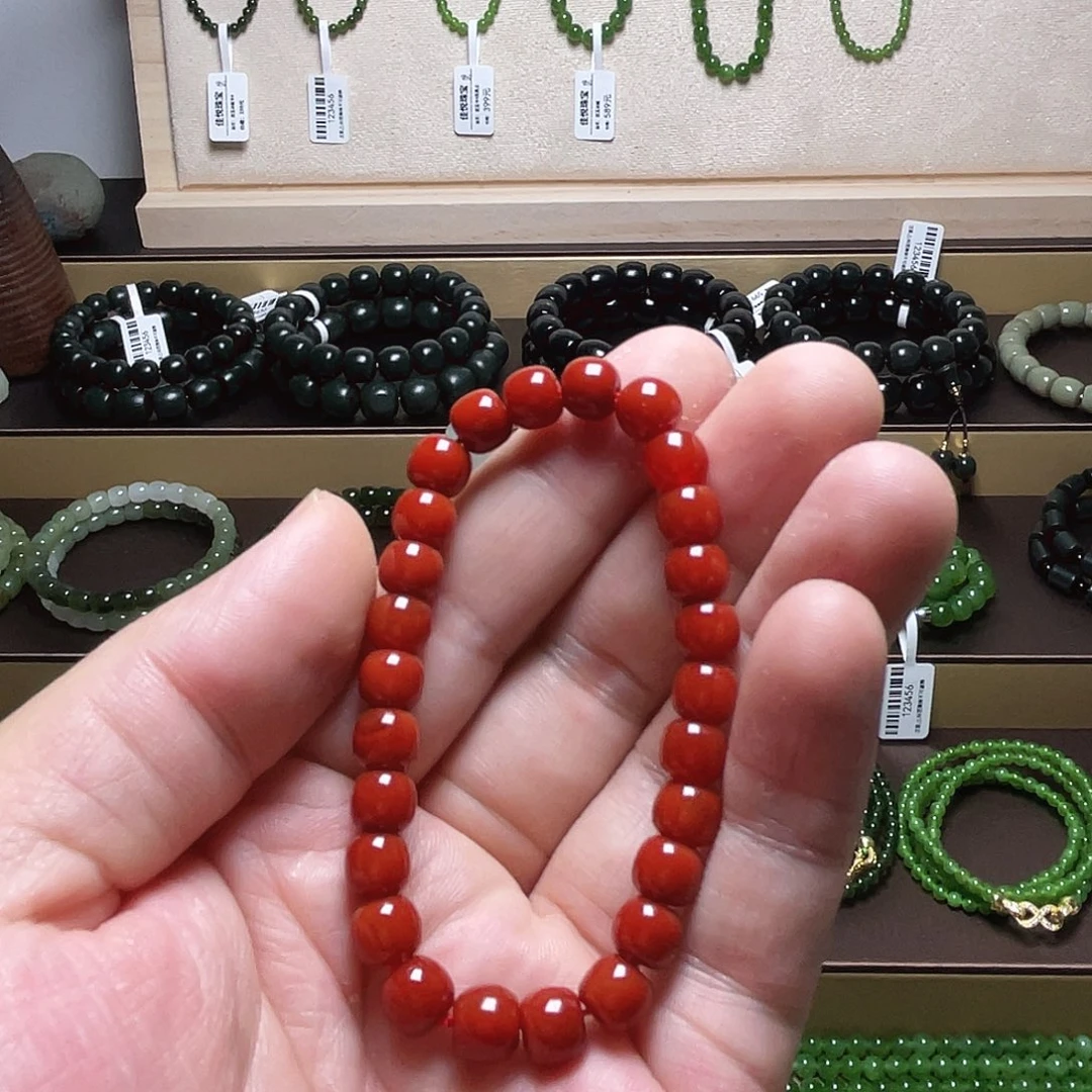 南红玛瑙未镶嵌手链