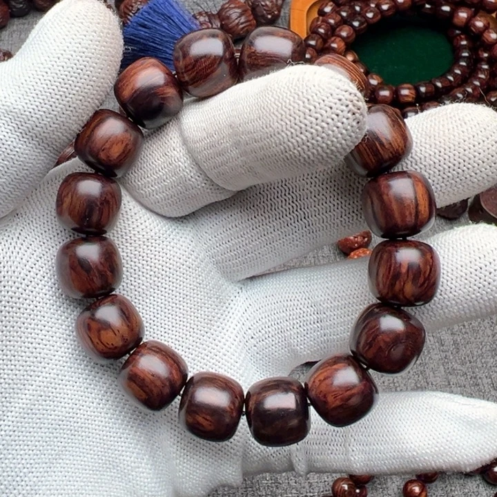 木海南红降花梨公1314老型珠黑金底