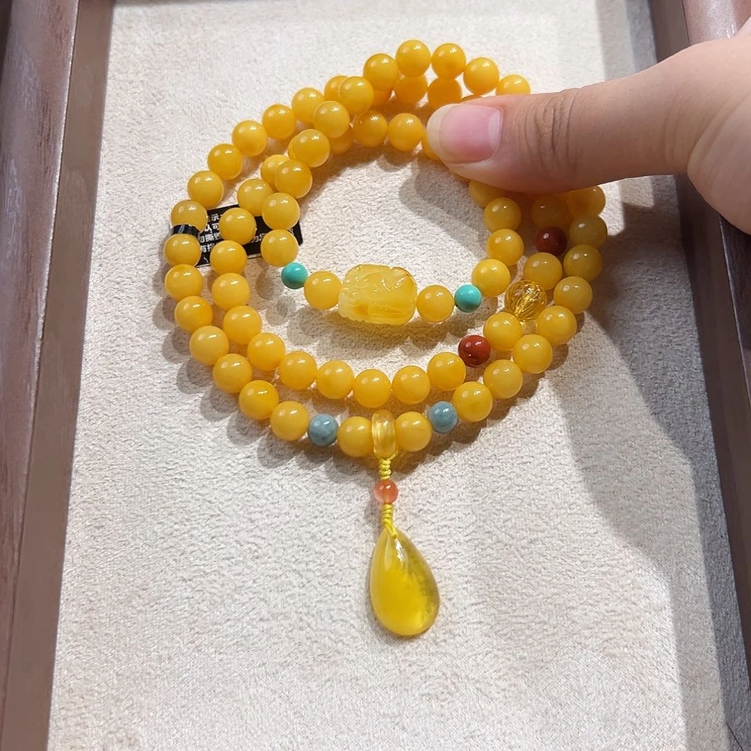 未镶嵌蜜蜡手链7.4mm蜜蜡手串