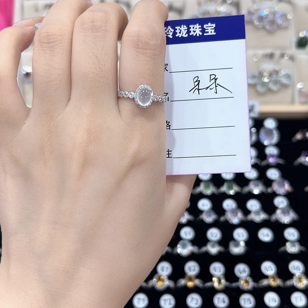 呆***.芙蓉石戒指银S925镶嵌