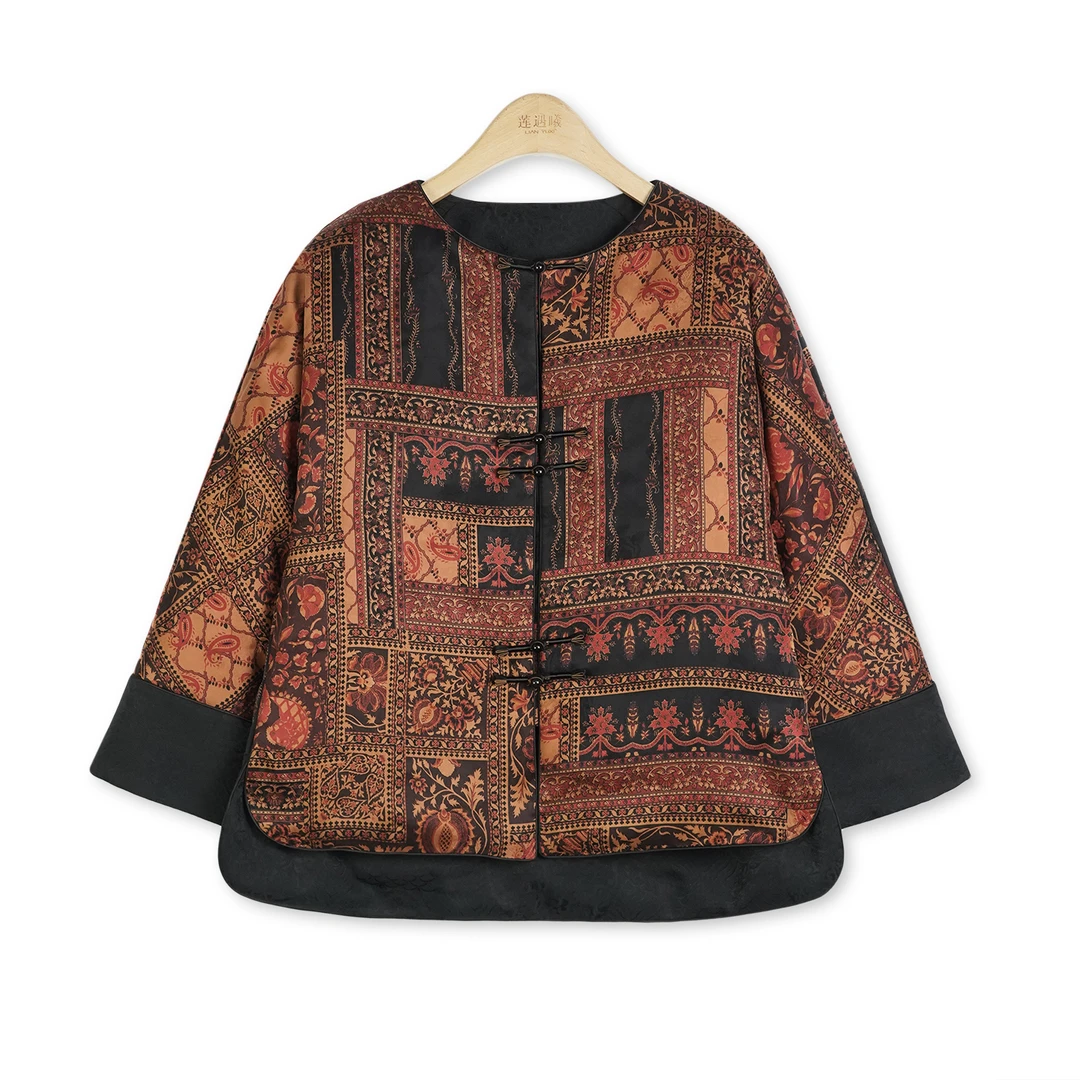 香云纱 双面穿鹅绒服 新中式国风女装 1l12191000