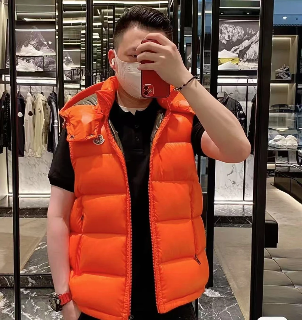 未使用 MONCLER 盟可睐/GG/男士橙色羽绒马甲BORMES 福利款