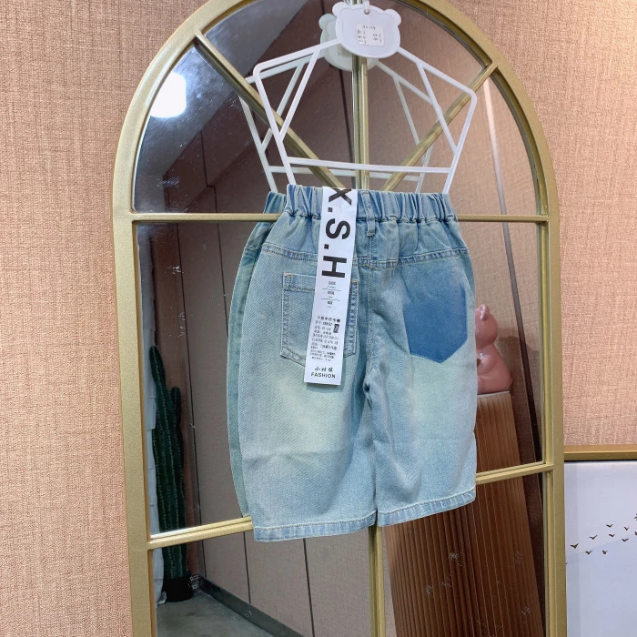AN304  宝宝浅蓝色牛仔七分裤   夏季