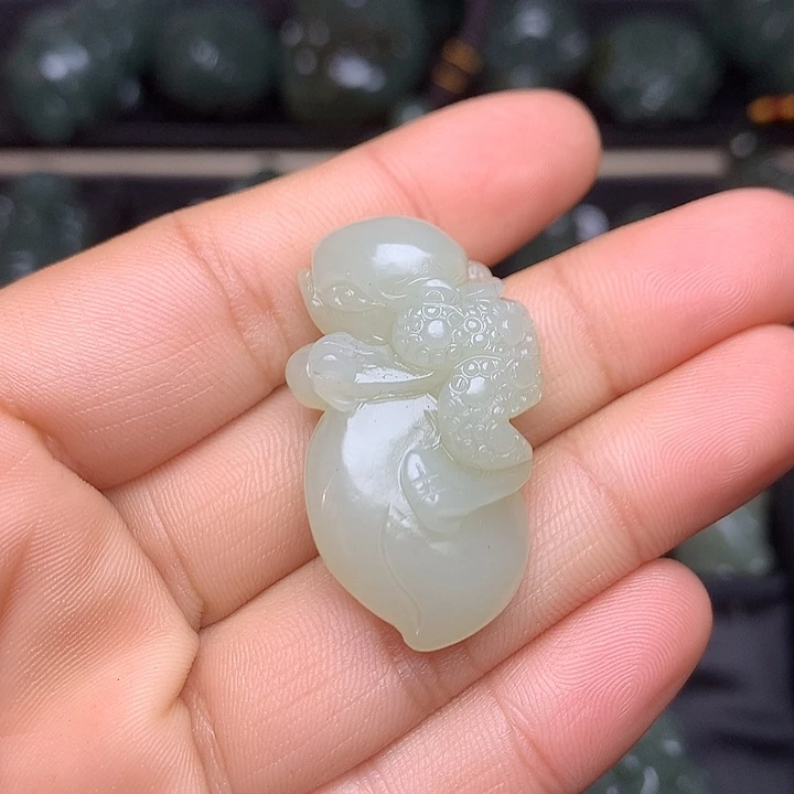 和田玉银S925镶嵌颈饰