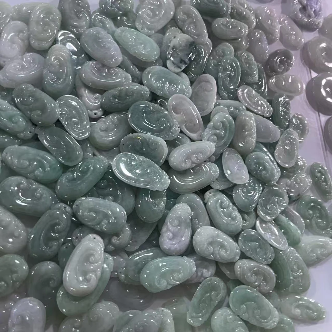 天然缅甸a货翡翠如意吊坠 D232—多样性发一