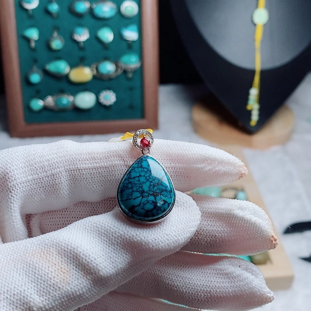 绿松石银S925镶嵌珠宝奇石