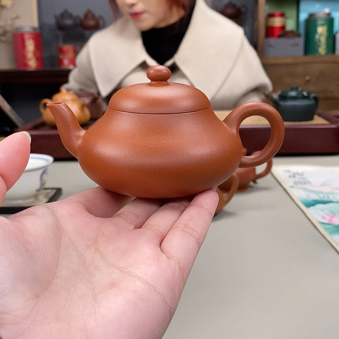 茶壶紫砂生砂朱泥半手君德140cc