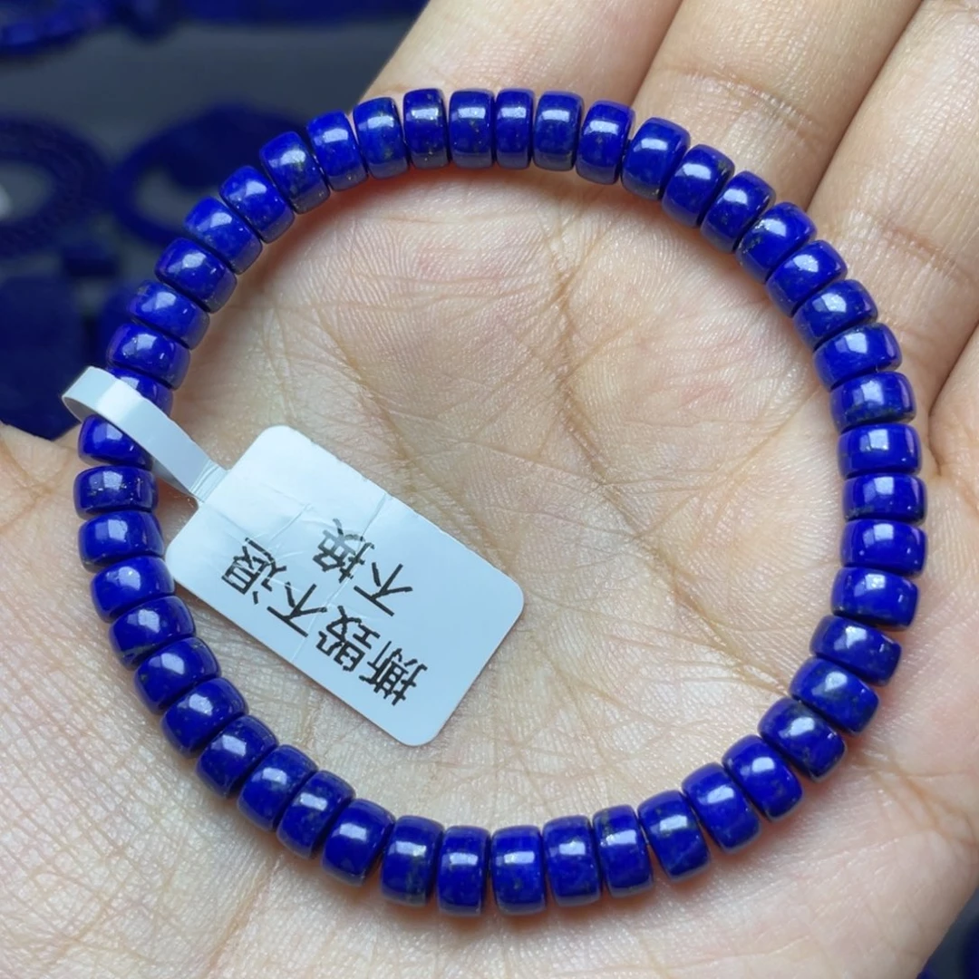 青金石未镶嵌6×3mm直切药片手串