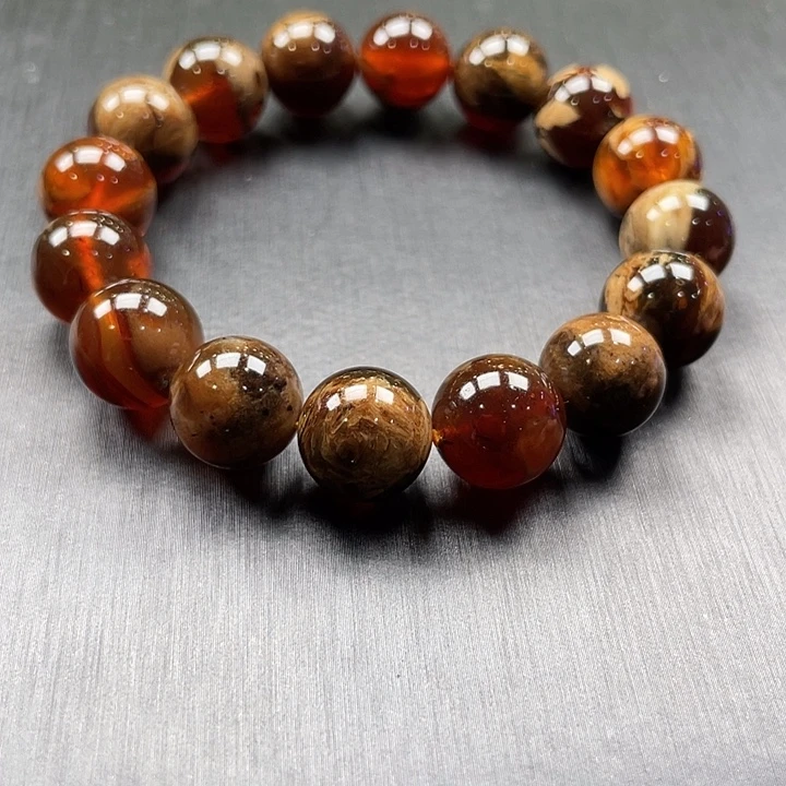 琥珀未镶嵌手链缅甸天然琥珀溶洞蜜 卡12