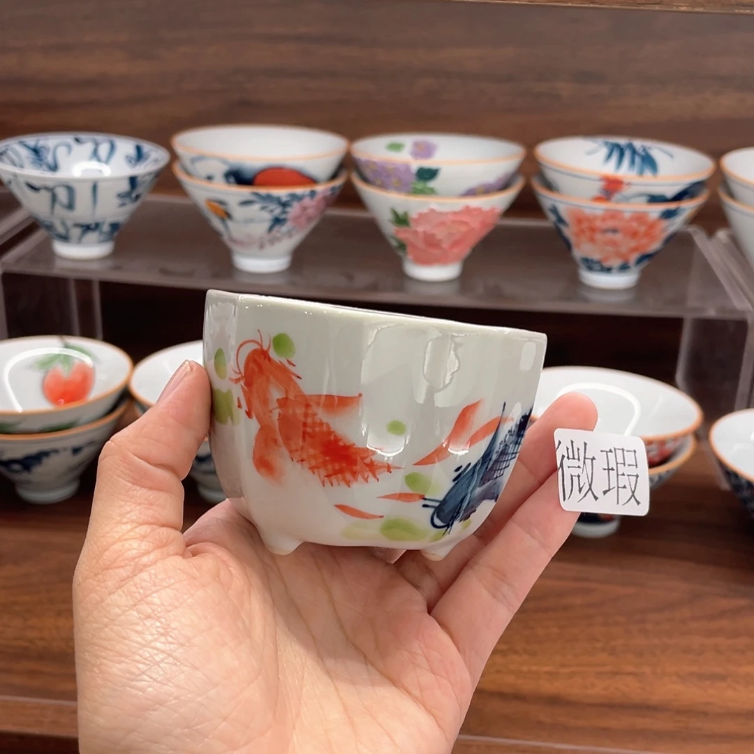 纯手绘釉下彩微瑕