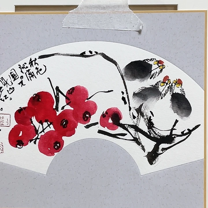 国画国画小卡纸山楂