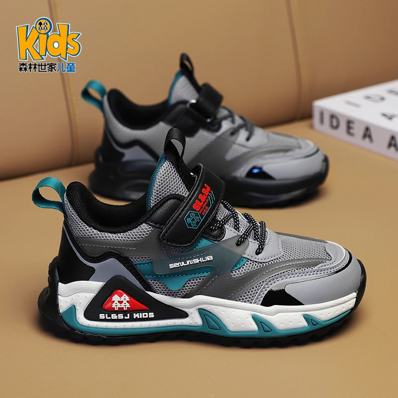 森林世家童鞋男童春秋款2025秋季新款中大童男孩儿童网面运动鞋子