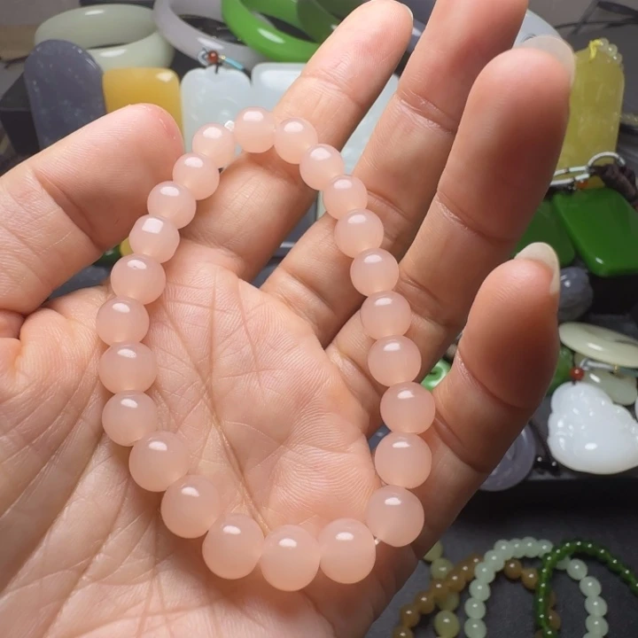 天然新疆粉色手串