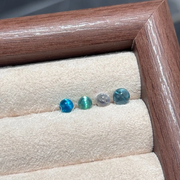 铜合金仿水晶耳饰 泡泡珠外螺旋耳钉（拼色联系客服）