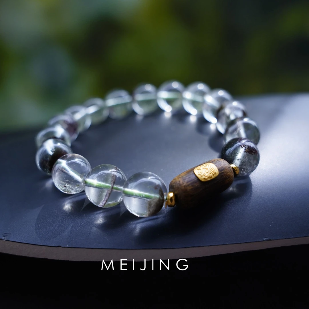 黄铜木质手链 【文财】轻奢复古贵气绿色手串复古气质百搭时尚简约