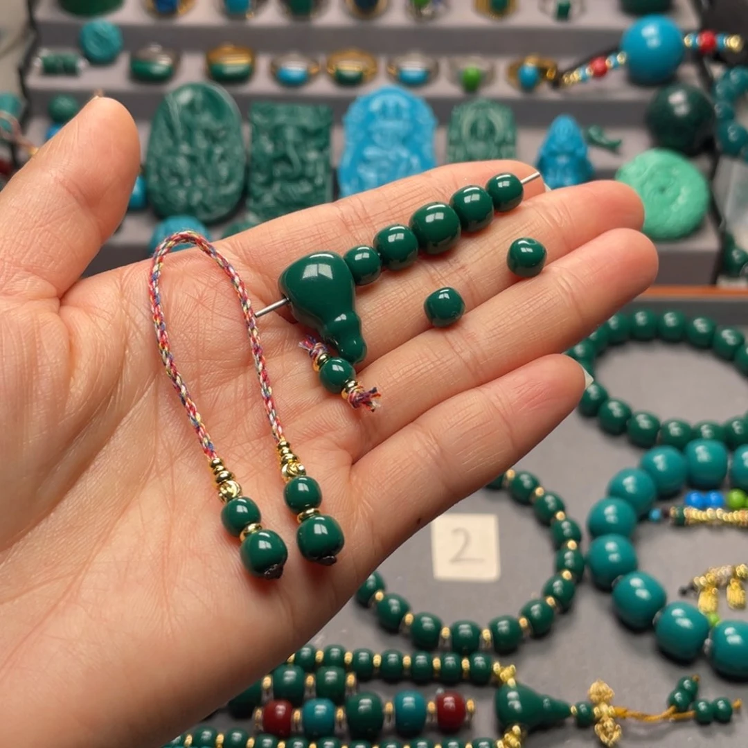 石材中**锦老油绿套装