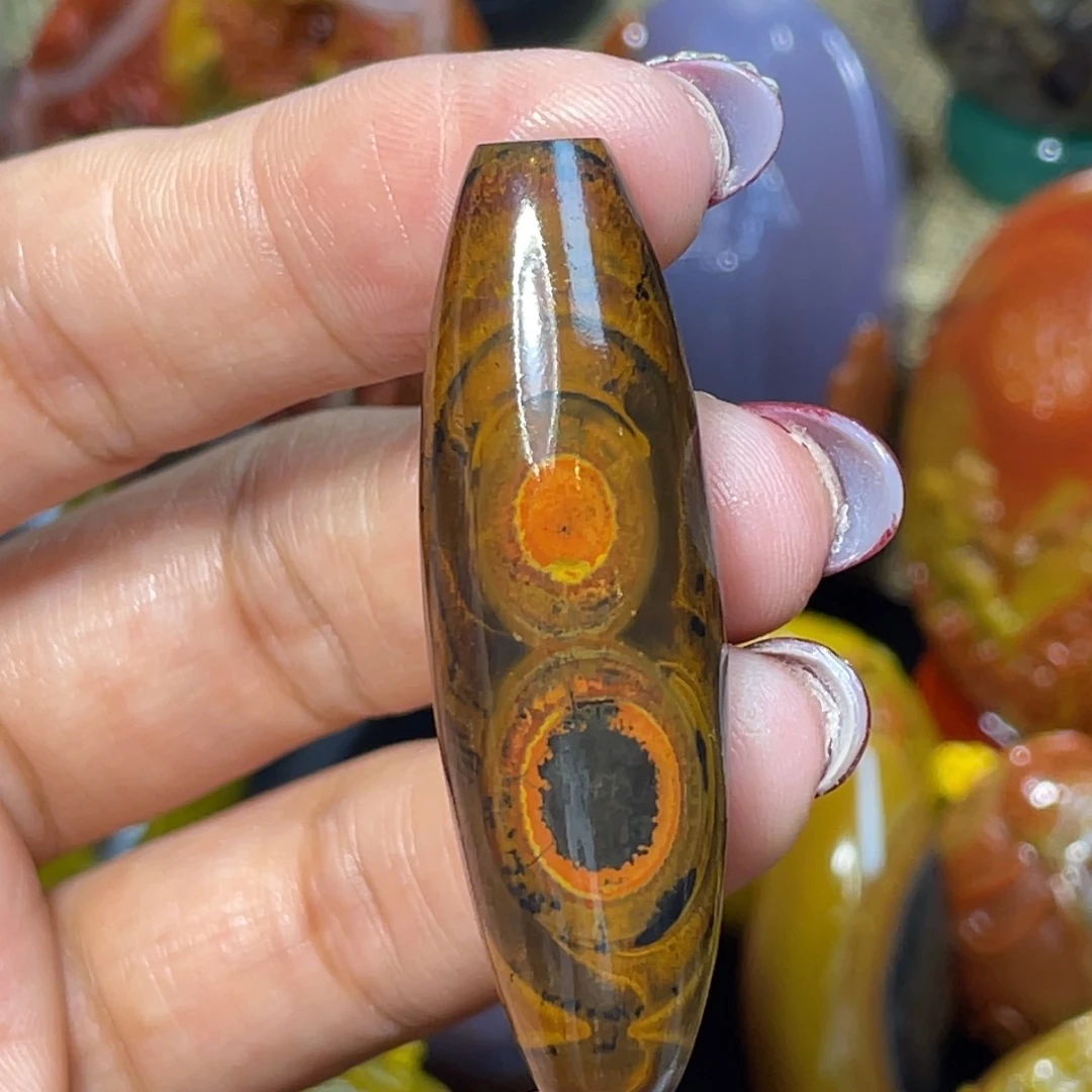 玛瑙/玉髓未镶嵌珠宝奇石品质天眼天珠666