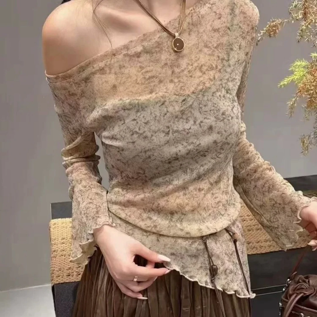 蕾丝衫纯欲风长袖修身显瘦T恤防晒