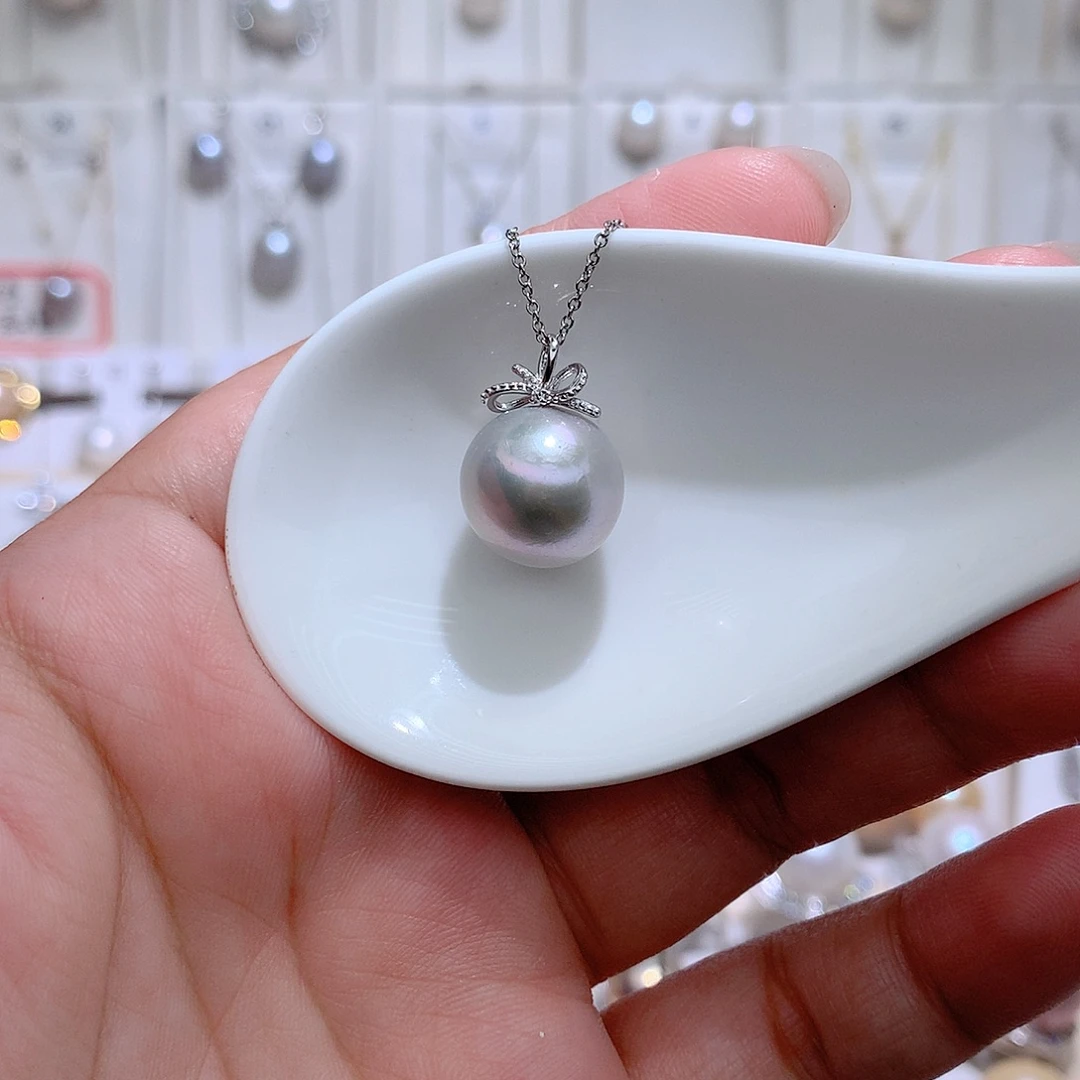 吊坠(赠链)银S925镶嵌淡水珍珠CC13mm