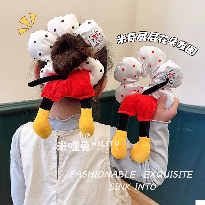 儿童米奇公仔发圈女童丸子头大肠圈公主高马尾盘发扎头绳发卡发饰