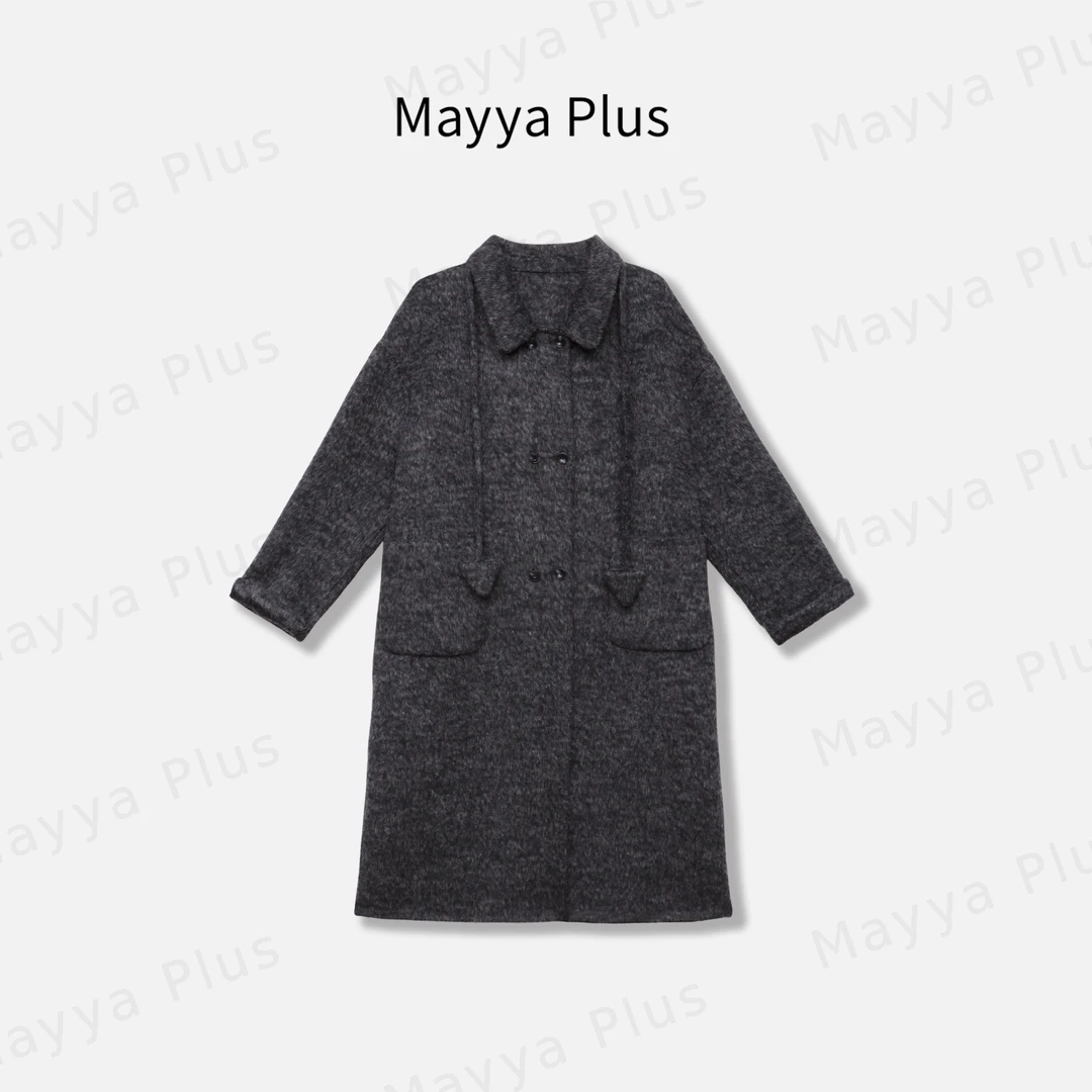 【多伦多】Mayya Plus麦芽定制绵羊毛流光风双面呢大衣外套32546309