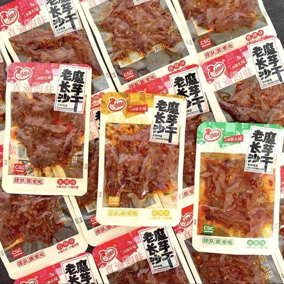 老长沙魔芋干香辣魔芋爽辣条小吃麻酱魔芋丝素毛肚解馋零食小吃