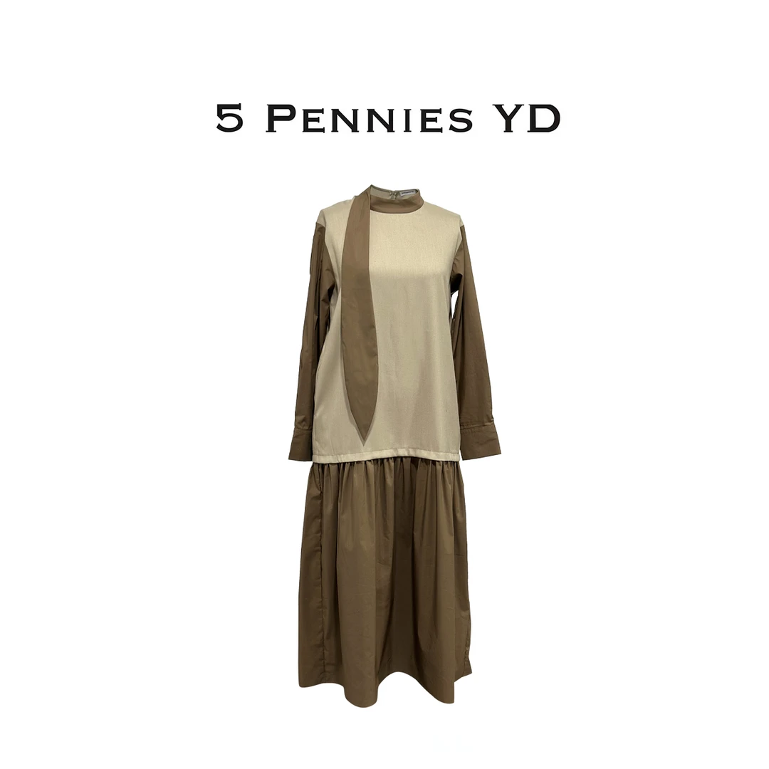 5 PENNIES YD设计师款原创秋季休闲假两件连拼接衣裙A5S0630935L