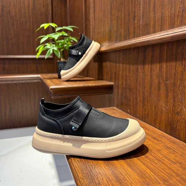 【文麒潮鞋】秋冬新款男鞋皮面简约净版潮流韩版轻奢男士休闲鞋百搭