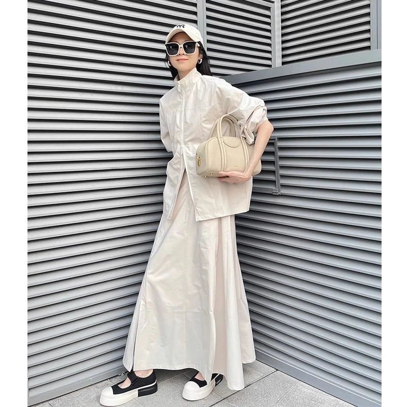 美式休闲运动套装女2025初秋洋气时尚高级感潮牌冲锋衣半裙两件套