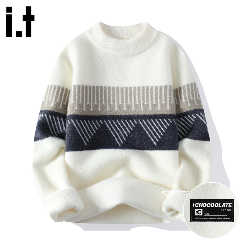 i.t:CHOCOOLATE高级感针织衫男士秋冬季宽松舒适休闲百搭毛衣外套