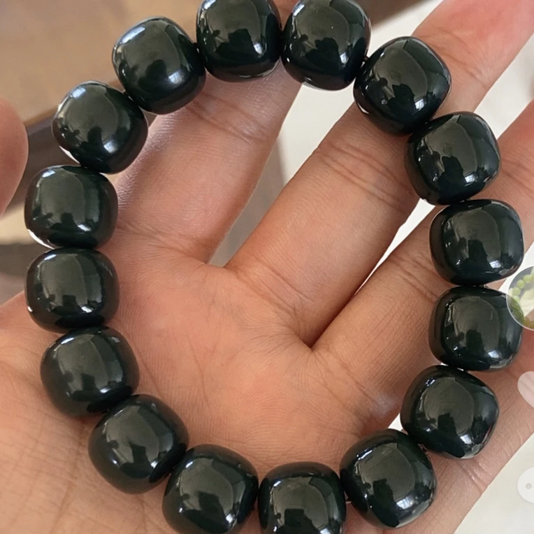 透闪石13x14老形珠手串
