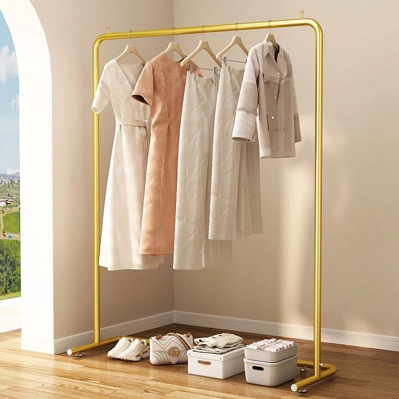 落地家用卧室挂衣架简易衣帽架衣架立式u型多功能可移动加厚加粗