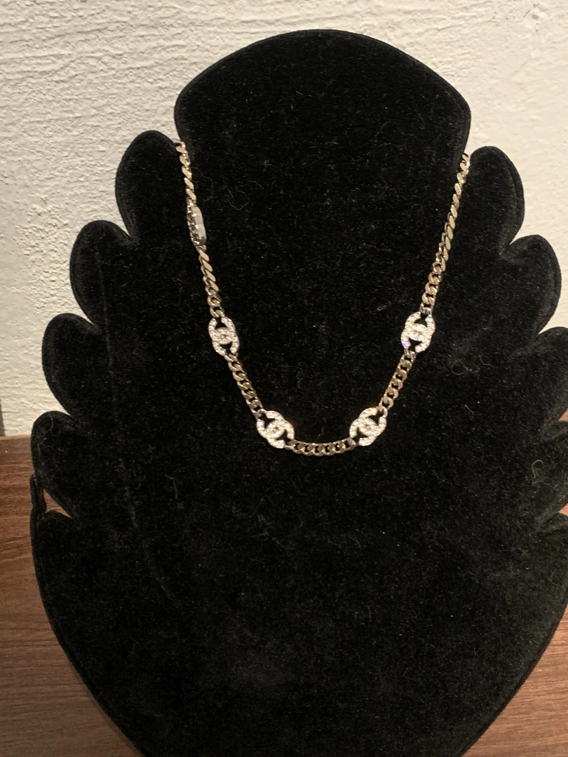 99新 Chanel/香奈儿 Chanel 24V满钻双C项链12093397