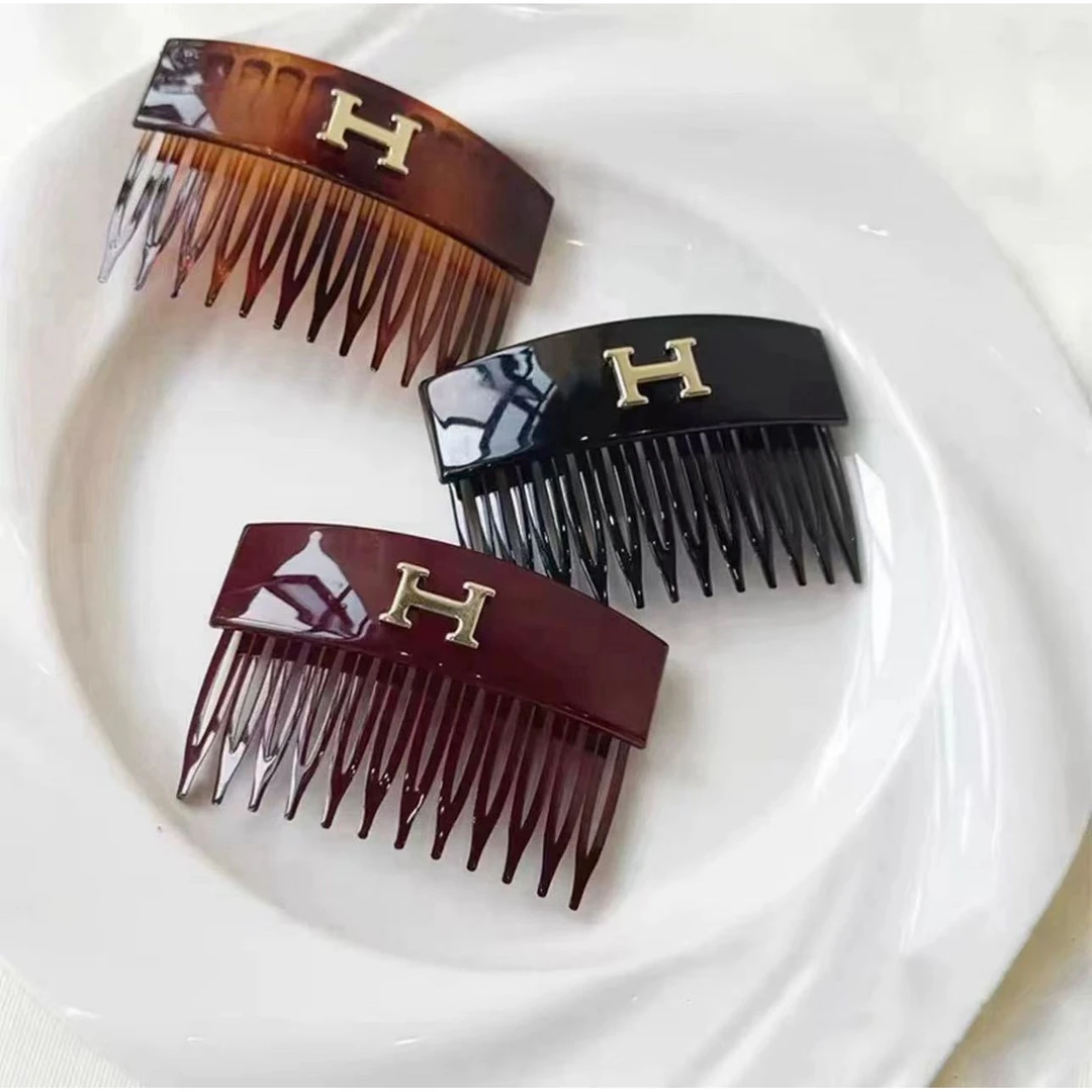 韩国7cm新款H字母齿梳简约百搭高级感