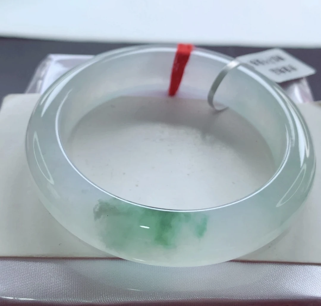 天然缅甸翡翠A货手镯正圈 52圈H507