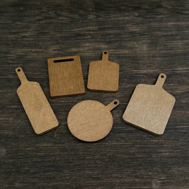 微缩娃娃屋迷你木质托盘菜板过家家玩具摆件盘子