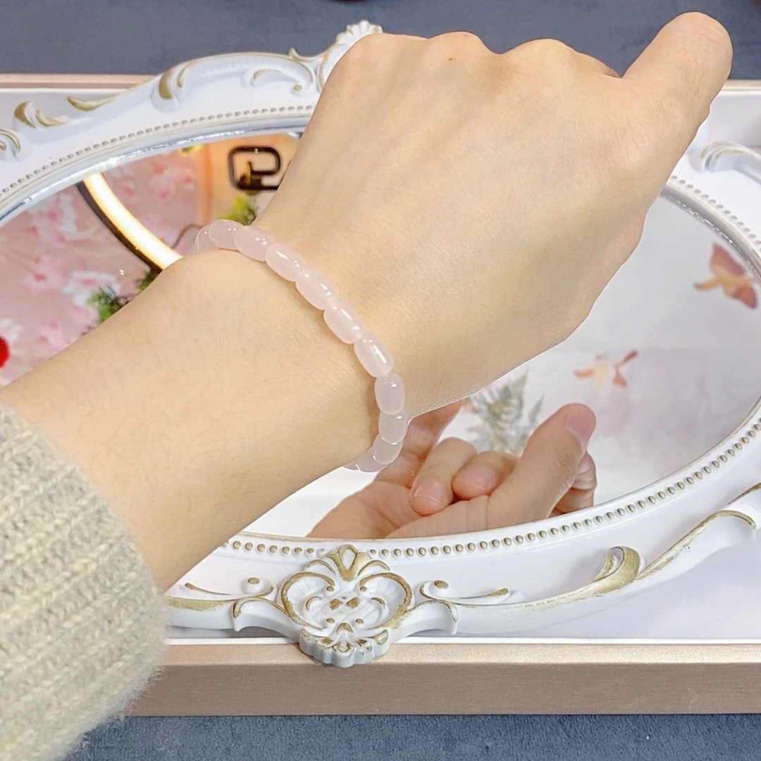 非金属仿水晶手链 995粉色卡6MM小枣珠百搭手串手链女百搭少女