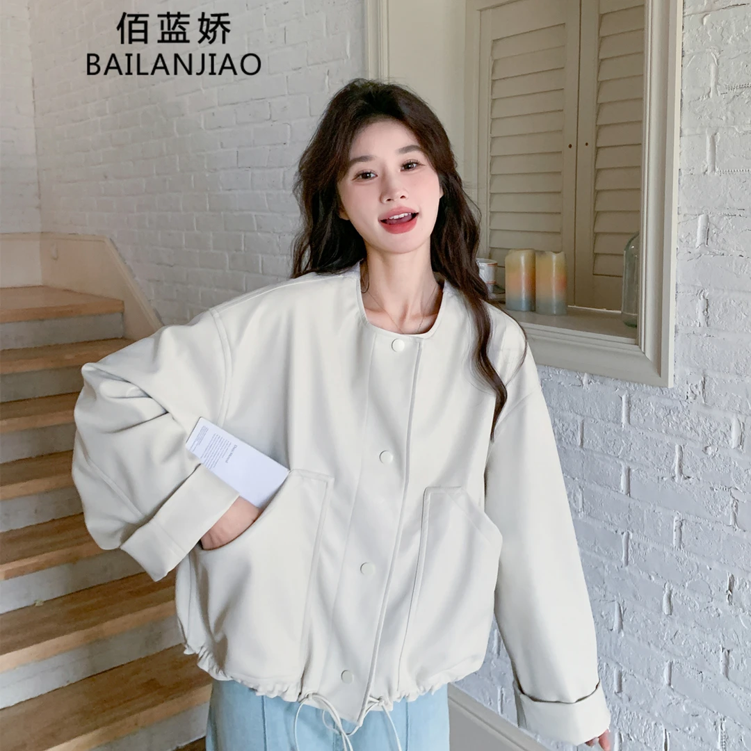 白色复古可盐可甜夹克外套女短款2025春秋新款小个子休闲减龄上衣