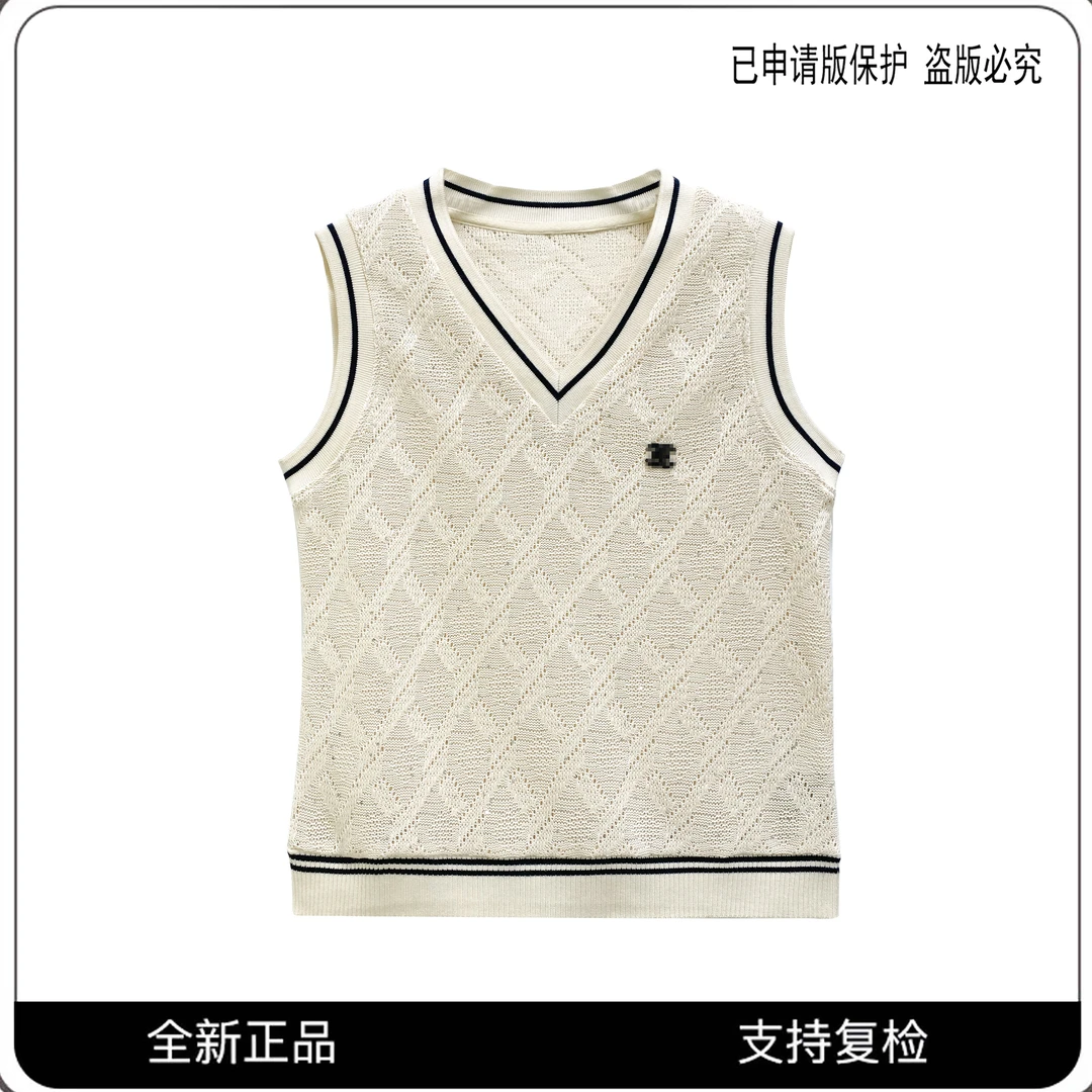 68301#CSIN轻奢时尚韩系马甲针织上衣2025重工复古潮流设计感上衣