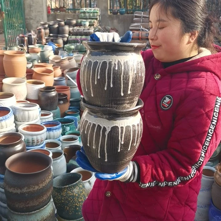 红陶口18高21瑕疵两个盆