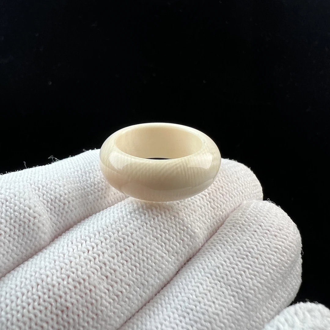 X6803天然猛犸牙跑环 戒圈17*8mm支持鉴定 假一罚四