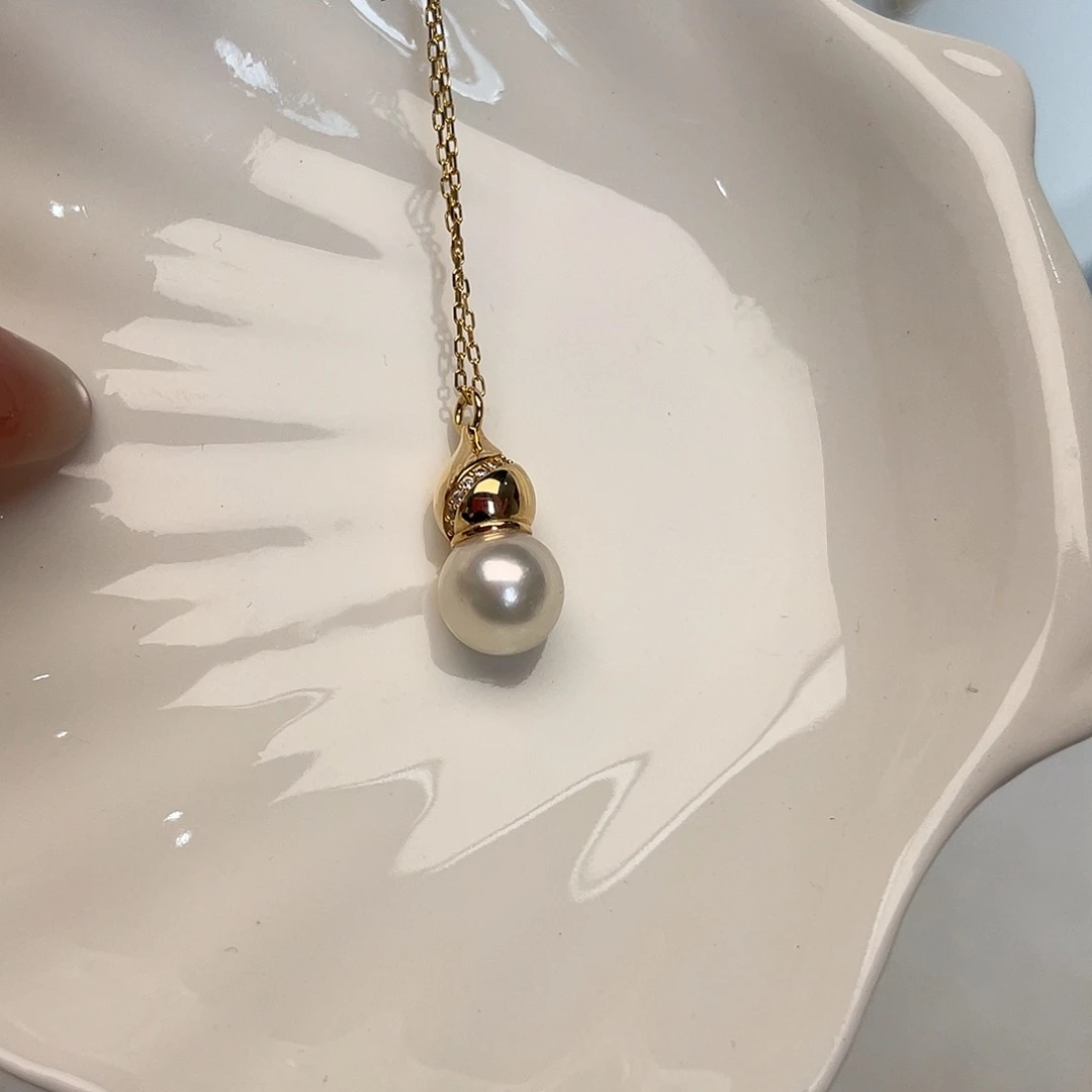 海水珍珠项链银S925镶嵌