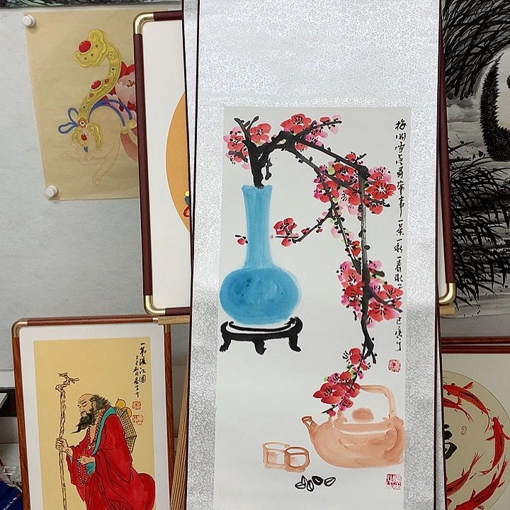 国画梅花茶壶111111111